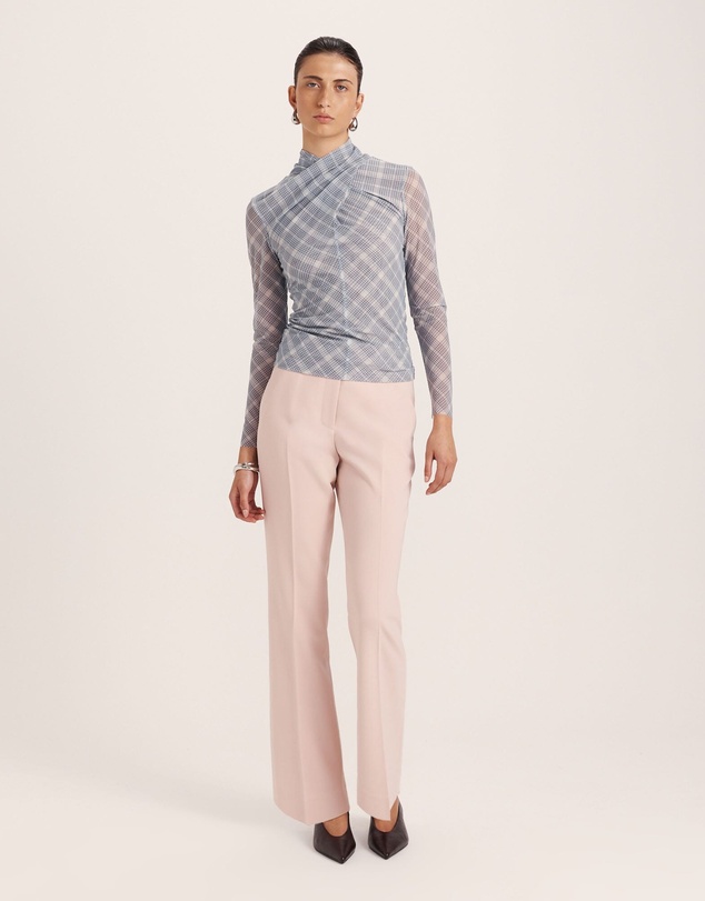 SABA - Astrid Check Mesh Long Sleeve Top