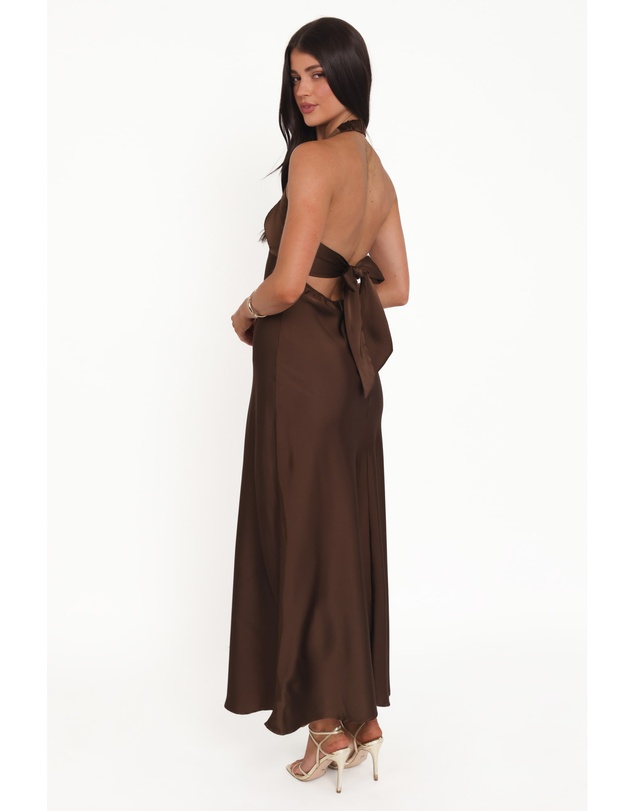 Petal & Pup - Nakita Halterneck Maxi Dress - Brown