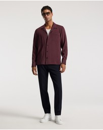 Calibre - Camp Collar Long Sleeve Shirt Oxblood