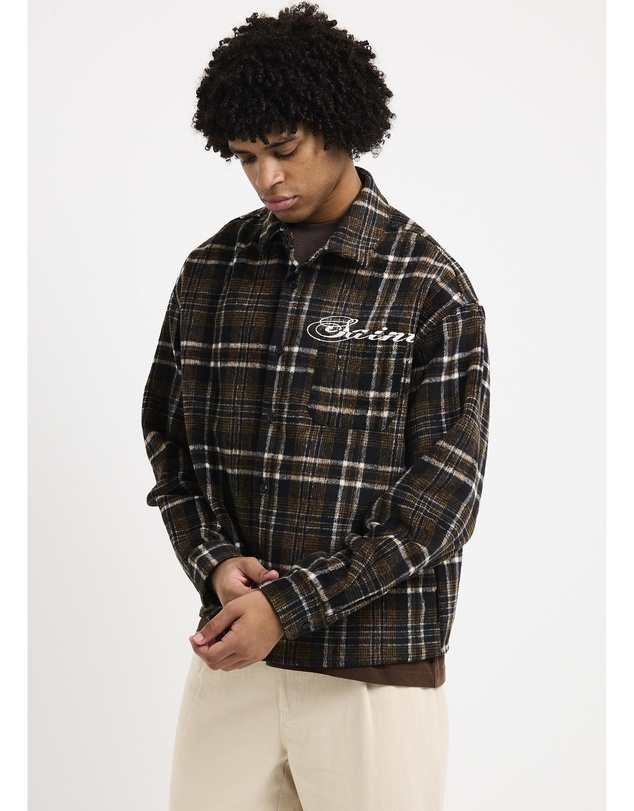 Black Noise White Rain - Script Long Sleeve Flannel