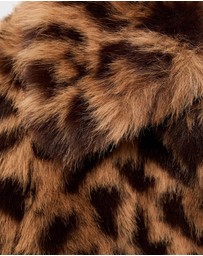 M.N.G - Fur-Effect Leopard-Print Coat