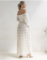 Angel Maternity - Marianna Sheer Maternity Photoshoot Dress in White