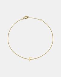 Zoe Olivia - 9K Gold Initial F Bracelet