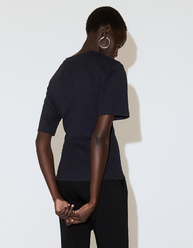 M.N.G - Cotton T-Shirt with Side Bow