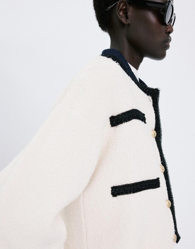 M.N.G - Contrasting Ribbed Cardigan