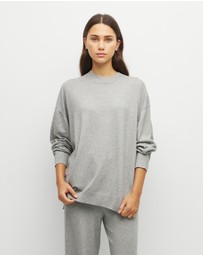 JH Lounge - JHL Crew Sweater (Cotton Cashmere) Grey Marle