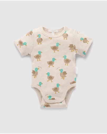 Purebaby - Rib S/Slv Bodysuit-Babies