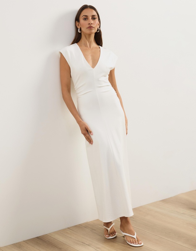 Atmos&Here - Freya V-Neck Ponte Midi Dress