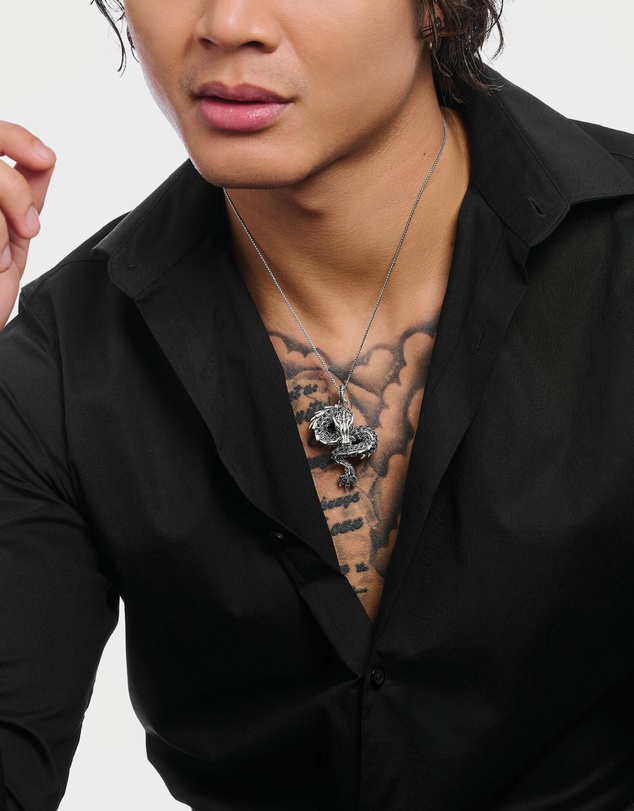 THOMAS SABO - Dragon pendant with black zirconia & cold enamel