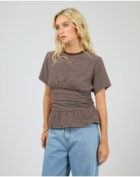 All About Eve - Tyler Stripe Tee Brown