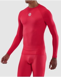 SKINS - SKINS Compression Men's Series-1 Running/Gym Long Sleeve Top Red