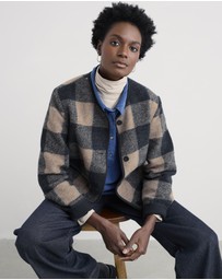 Seasalt - Seasalt Cornwall Navy Merywen Checked Jacket