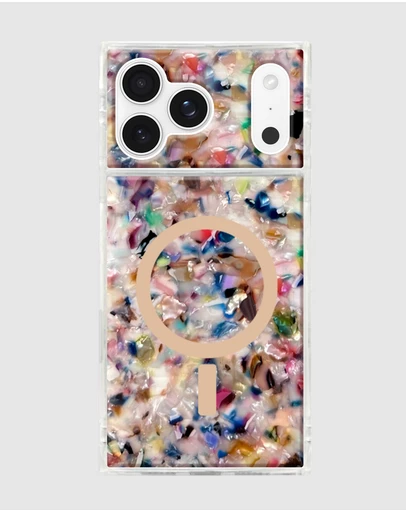 Flaunt - Flaunt Square Rainbow Confetti Tortoise Shell MagSafe Case for iPhone 17 Pro