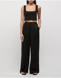 FRIEND of AUDREY - Hayworth Linen Split Trousers