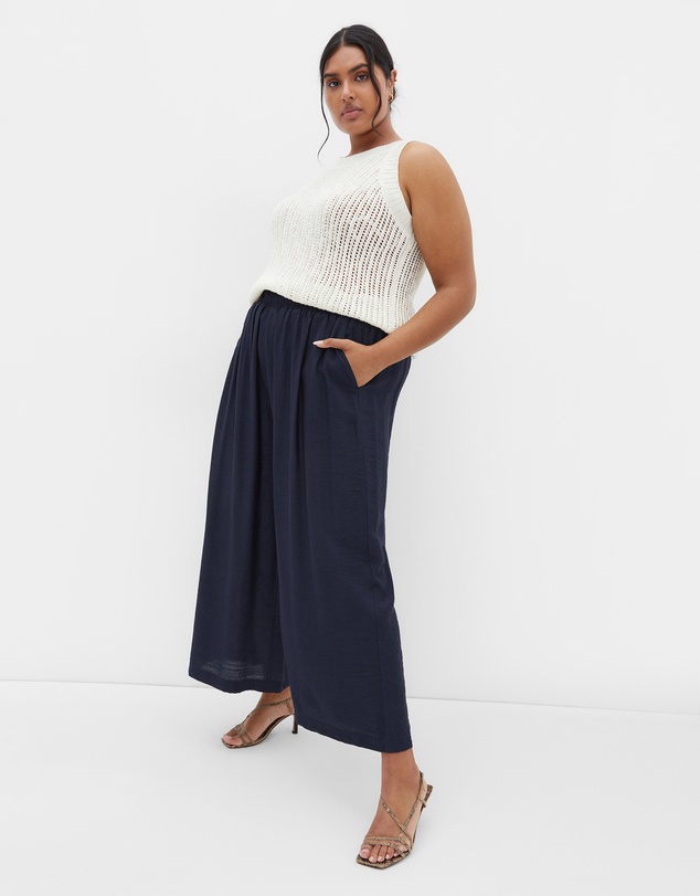 City Chic - Plus Size Sasha Wide Leg Pant - navy