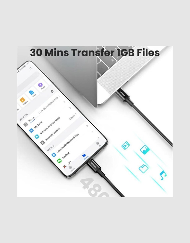 Ugreen - UGREEN 90120 USB-C to USB C Cable 100W 5A 3 Meter PD Fast Charging Data Transfer