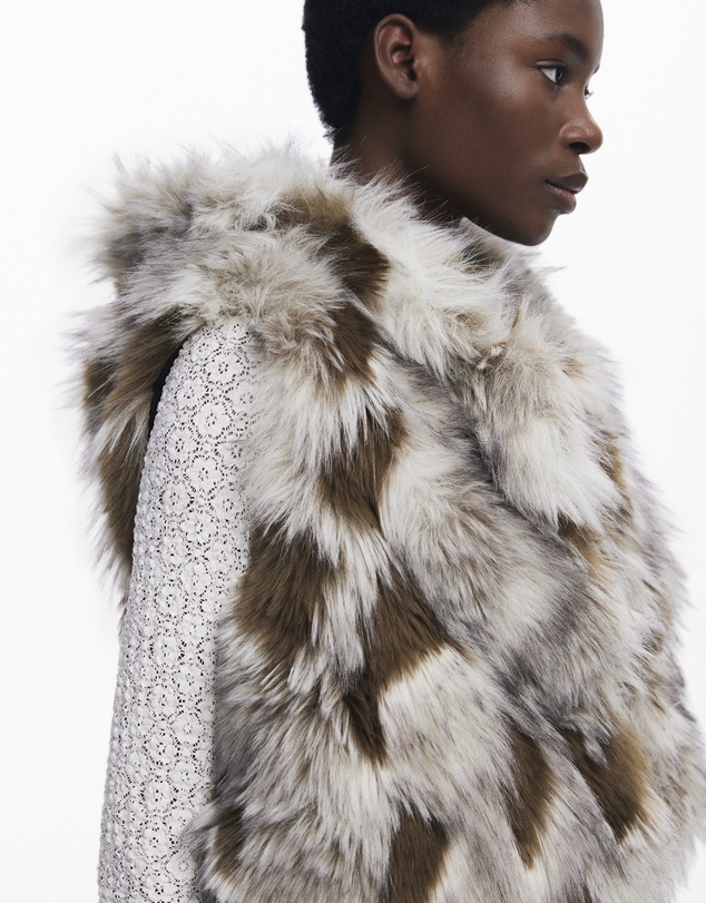 Desigual - Denim Faux Fur Vest