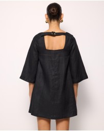 AERE - Nora Linen Mini Shift Dress