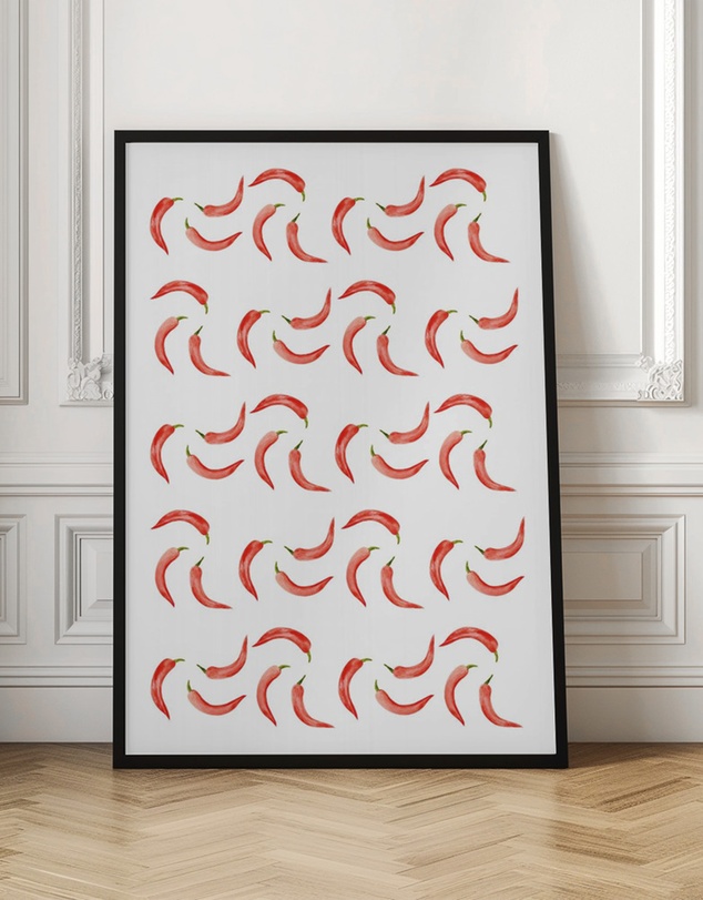 Olive et Oriel - Chili Pattern by Kathrinmay Art Print