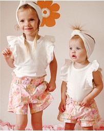 WITH LOVE FOR KIDS - Paperbag Denim Shorts - Babies - Kids