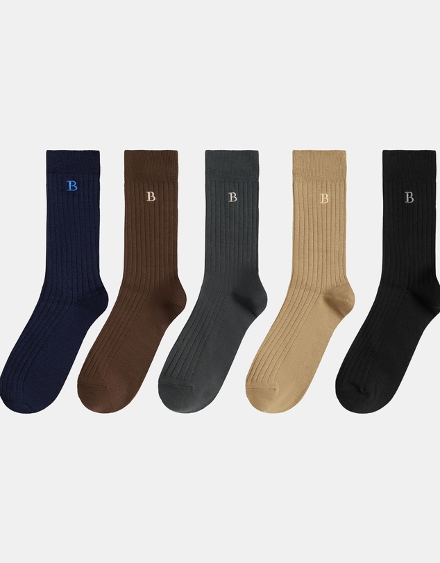Buckle - Australian Cotton Rib Crew Socks 5-Pack