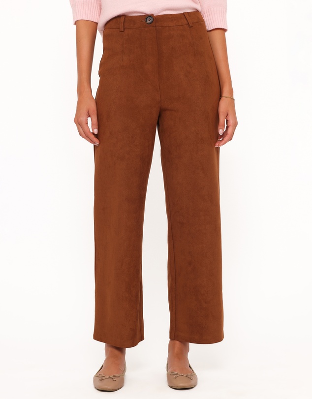 Petal & Pup - Bodie Faux Suede Pant - Copper Tan