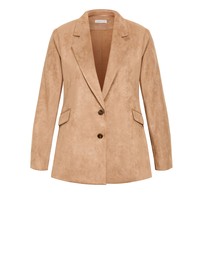 City Chic - Plus size Sara Sueded Blazer - caramel