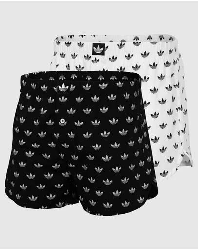 adidas Originals - 2 Pack Comfort Core Cotton Icon Woven Boxer Underwear