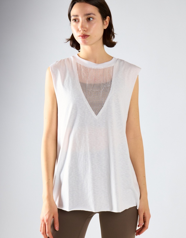 Glamorous - Mesh Insert Sleeveless Top