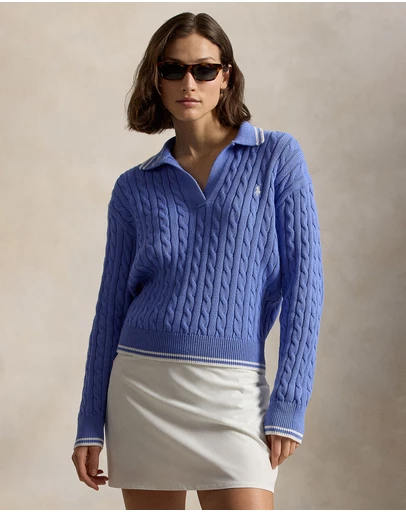 Polo Ralph Lauren - Cable-Knit Polo-Collar Sweater