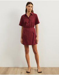 Atmos&Here - Remi Linen Blend Mini Shirt Dress