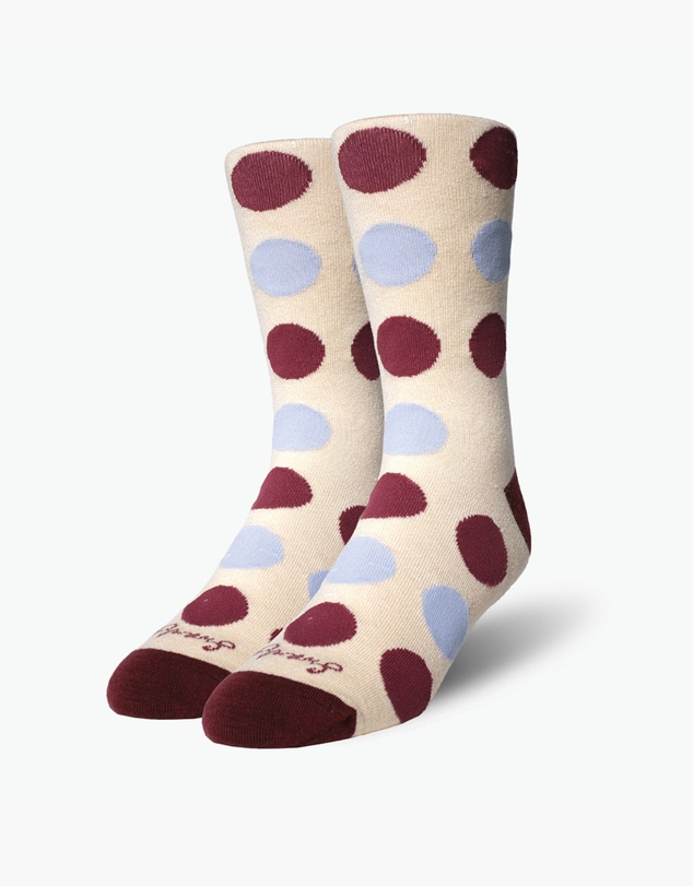 Swanky Socks - Beige Berry Polka Dots
