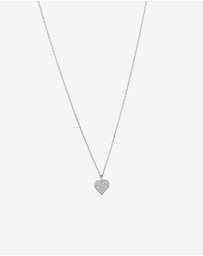 Michael Hill - Cubic Zirconia Closed Heart Pendant Necklace in Sterling Silver