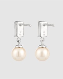 Elli Jewelry - Earrings Stud Pearl Rectangle 925 Sterling Silver