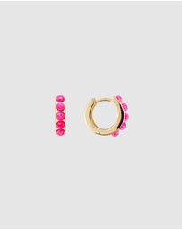 FAIRLEY - Hot Pink Opal Crystal Huggies