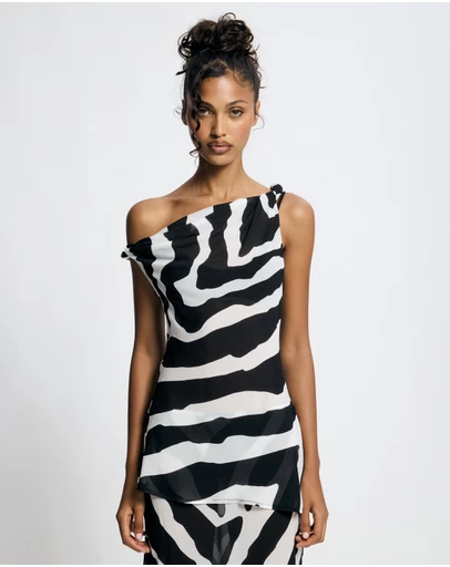Lover - Thalia Asymmetric Sheer Top