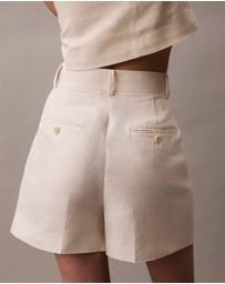 Calvin Klein - Structured Linen Tailored Shorts
