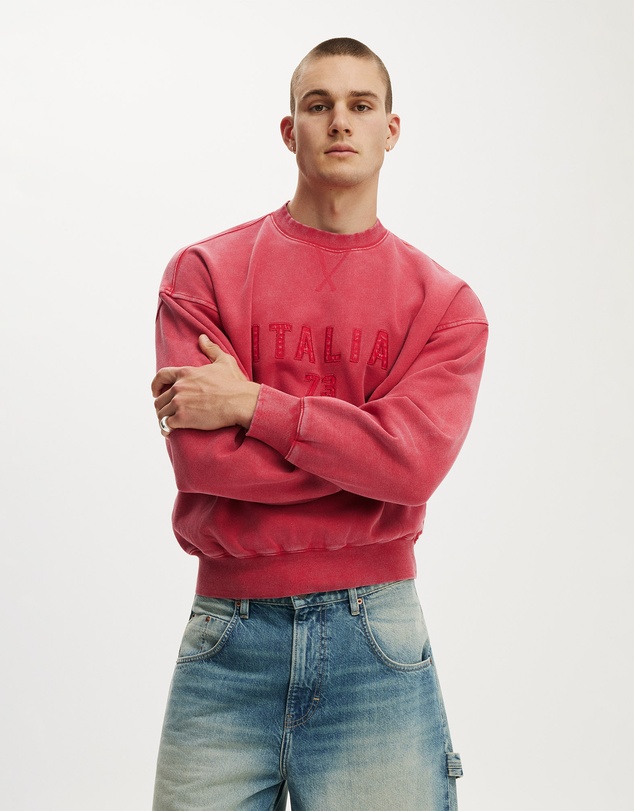 Cotton On - Oversized Graphic Crew Sweater