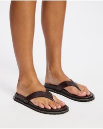 Atmos&Here - Azure Leather Thong Sandals