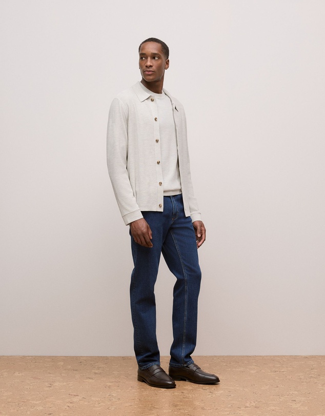 Trenery - Merino Classic Crew in Stone