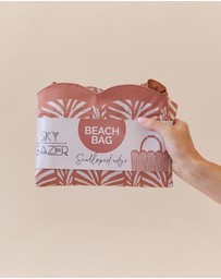 Sky Gazer - Scalloped Edge Beach Bag- Mocha Fern