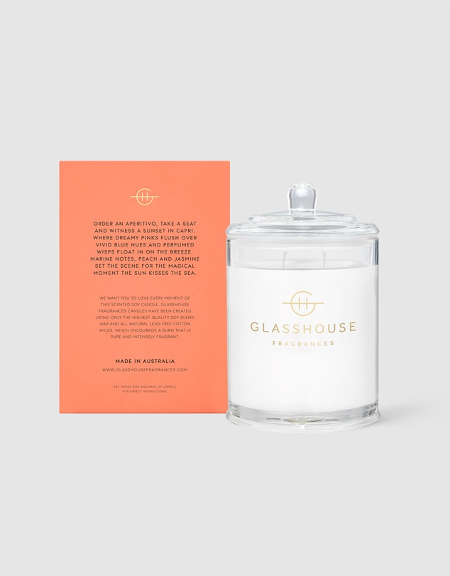 Glasshouse Fragrances - Sunsets In Capri 380g Soy Candle
