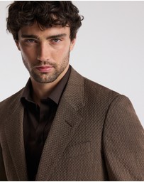 Calibre - Unstructured Micro Jacquard Wool Blazer Mocha