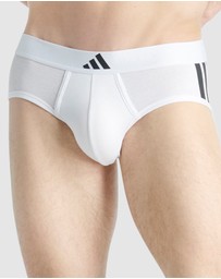 adidas Sportswear - 2 Pack Active Flex Cotton 3 Stripes Low Rise Brief Underwear