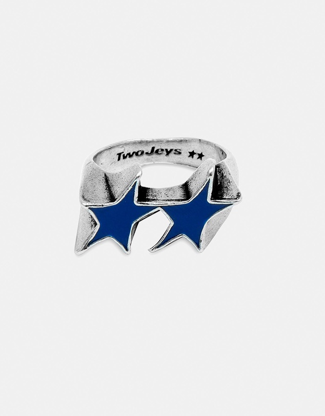 TwoJeys - Icon Blue Enameled Single Ring