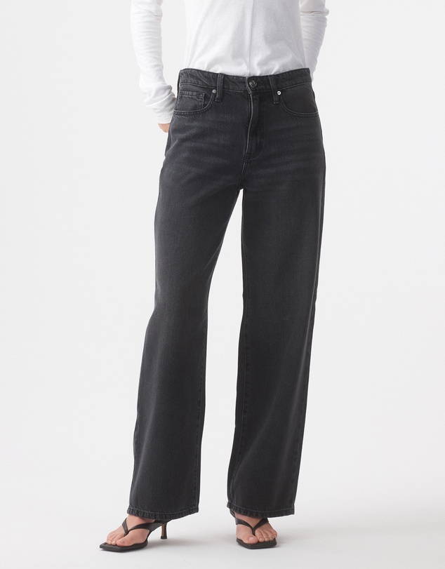 Outland Denim - Olive Mid Slouchy Wide Jean