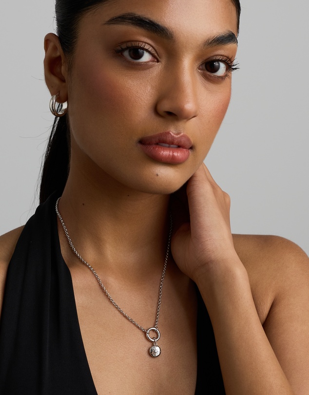 Michael Hill - Diamond Accent Round Compass Pendant in Sterling Silver