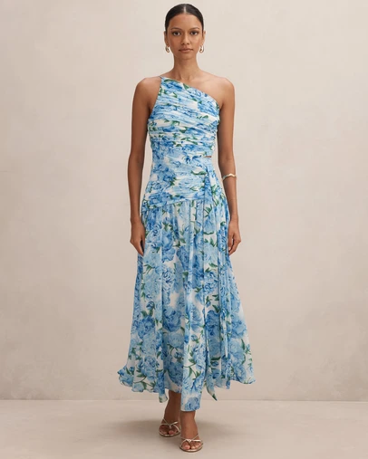 Forever New Petite - Connie Petite Ruched Asymmetrical Maxi Dress