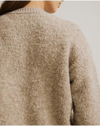 Atmos&Here - Boucle Cosy Crew Knit Cardigan