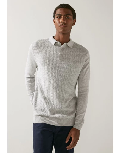NEXT - Textured Knitted Polo Shirt